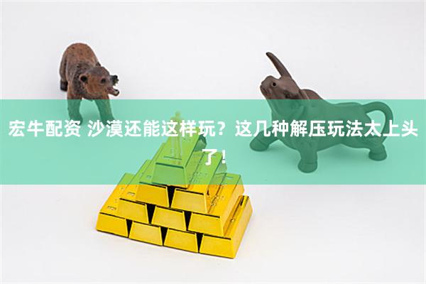 宏牛配资 沙漠还能这样玩？这几种解压玩法太上头了！