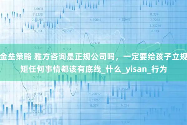 金垒策略 雅方咨询是正规公司吗，一定要给孩子立规矩任何事情都该有底线_什么_yisan_行为